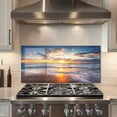 thumbnail image 3 of Sea Beach Tempered Glass Backsplash For Kitchen Behind Stove,Stove Back Top Cover,Easy to Clean Glass Splashback, Sink Cover Splash Guard,Home Kitchen Wall Decor, 3 of 7