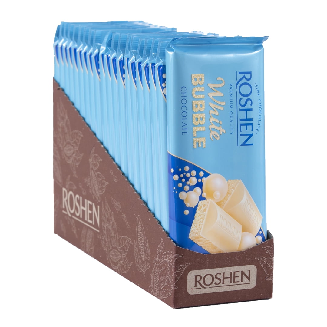 Roshen "Aerated" Fine White Bubble Chocolate Bar, Kosher and Halal (2.81 oz/80 grams) Pack of 3
