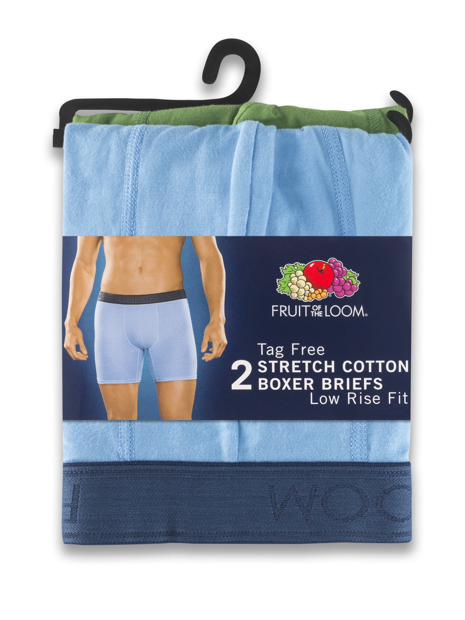 Stretch Cotton Low Rise Solid Boxer Briefs, 2 Pack