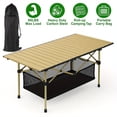 thumbnail image 6 of Portable Foldable Camping Table, 4-6 Person Metal Outdoor Picnic Table with Storage Bag, Adjustable Height, Lightweight, Suitable for Backyard, Beach, Picnics, BBQ, Indoor And Outdoor Use, 6 of 10
