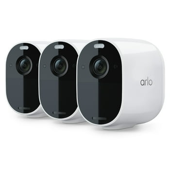 Arlo Essential Spotlight Wireless Security Camera - 3 Pack - 1080p Video Color Night Vision, White VMC2330W