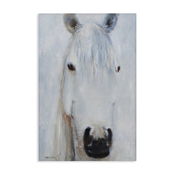 Stupell Industries Traditional Pure White Horse Portrait Canvas Art, 16 x 24, by Jadei Graphics