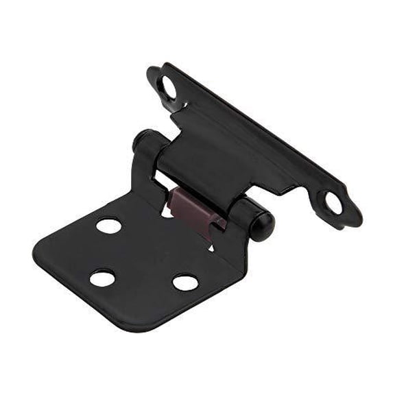 Silverline 50 Pack (25 Pairs) Face Mount Self Closing Variable Overlay Cabinet Hinges, Black
