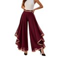 thumbnail image 2 of Womens Wide Leg Pants BWASD Elegant High Waist Chiffon Flowy Palazzo New 2026 Dress Trousers Breathable for Travel Vacation Beach Summer Fashion (Wine L), 2 of 6