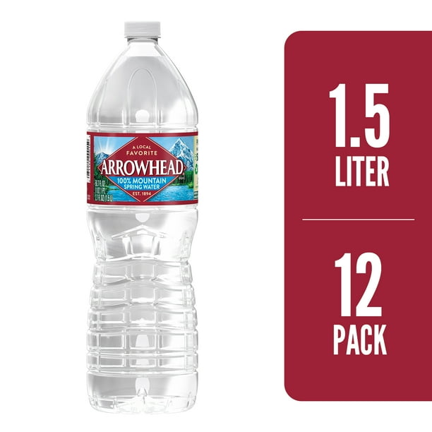 ARROWHEAD Brand 100 Mountain Spring Water, 50.7ounce plastic bottles (Pack of 12) Walmart