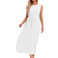 thumbnail image 2 of FcBaudy Robe Sans Manches à Col Rond, Robes d'Été pour Femmes, Robes Décontractées pour Femmes, Robe Sans Manches à Col Rond, 2 of 5
