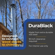 DuraVent DuraBlack 8 Inch Diameter Single Wall Stainless Steel Stove Pipe
