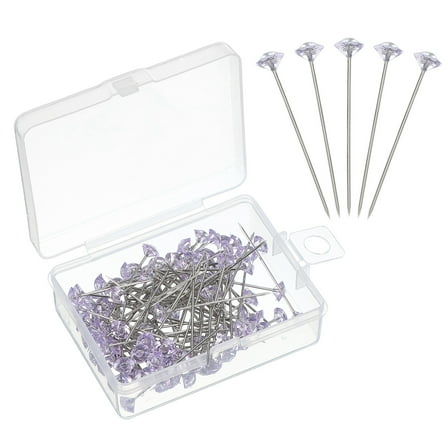 Uxcell 200pcs Bouquet Pins 1.5 Inch for Wedding Bouquet Sewing Decoration DIY Craft, Purple