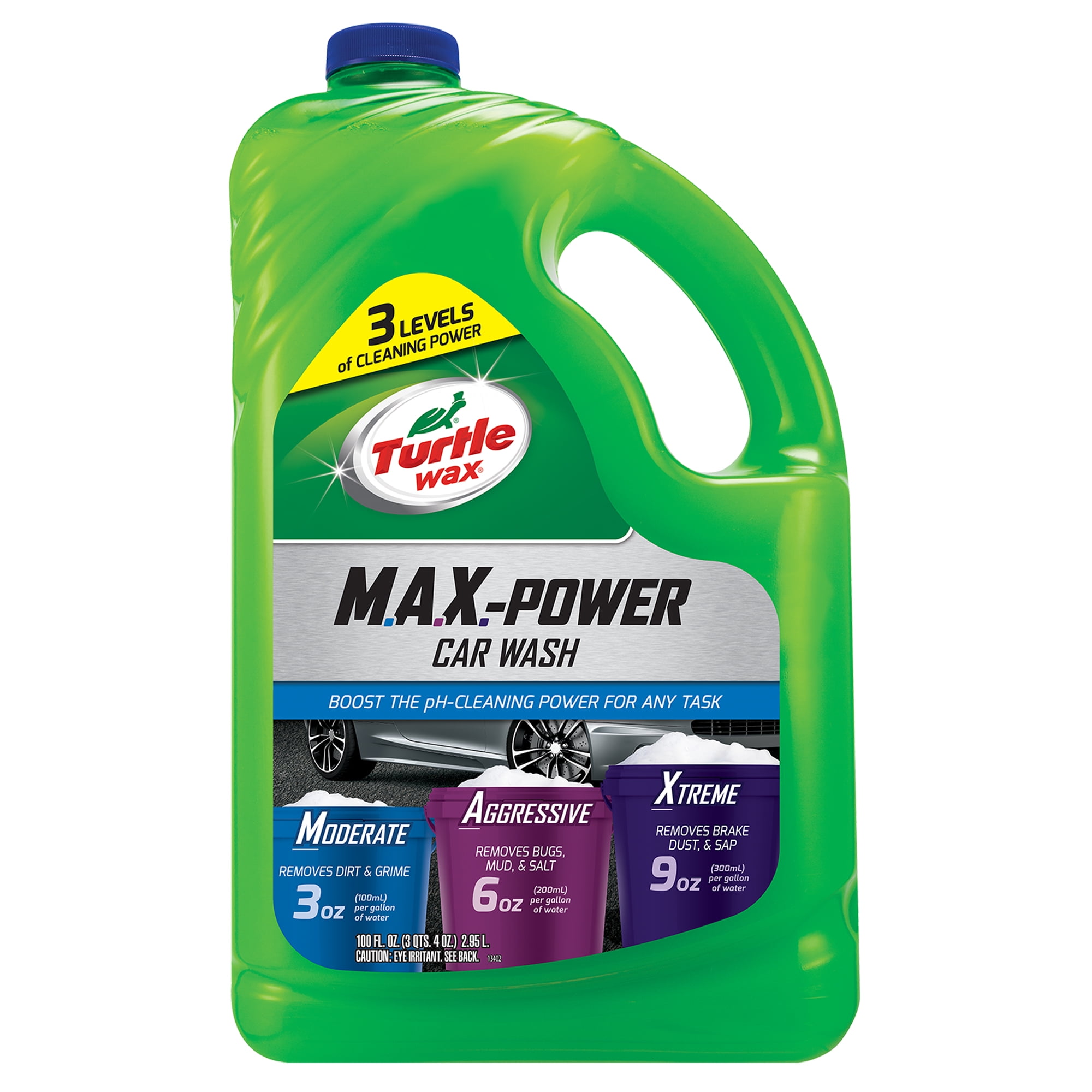 Turtle Wax 50597 Max-Power 3 Levels of Cleaning Car Wash, 100 oz