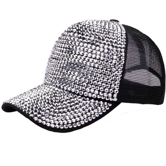 Women Baseball Cap Cute Black Sport Hats Adjustable Baseball Cap