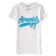 thumbnail image 2 of Aeropostale - Camiseta con adornos de apliques para mujer, color blanco, talla mediana Aeropostale Camiseta adornada, 2 of 2