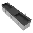 thumbnail image 2 of Amazon 84" Gray Wood Floating Vanity with Black Top and Brushed Nickel Trim, 2 of 20