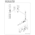 thumbnail image 6 of Kingston Brass KS3106PKX Duchess Two-Handle 1-Hole Wall Mount Pot Filler Faucet in Polished Nickel, 6 of 7