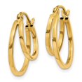 thumbnail image 2 of Auriga 14k Yellow Gold Double Hoop Earrings for Women(L- 17mm, W- 17mm), 2 of 5