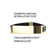 thumbnail image 4 of INSPIRE CHIC Women Metal Shiny Polished Gold Mirror Stretch Waist Dress Belts Black Metal width:6cm/2.36"(L), 4 of 5