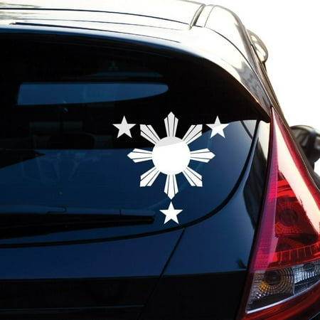 Philippines Flag 1 Sun and 3 Stars Logo. Filipino Decal/sticker for Car Window, Laptop, Motorcycle, Walls, Mirror and More. (6