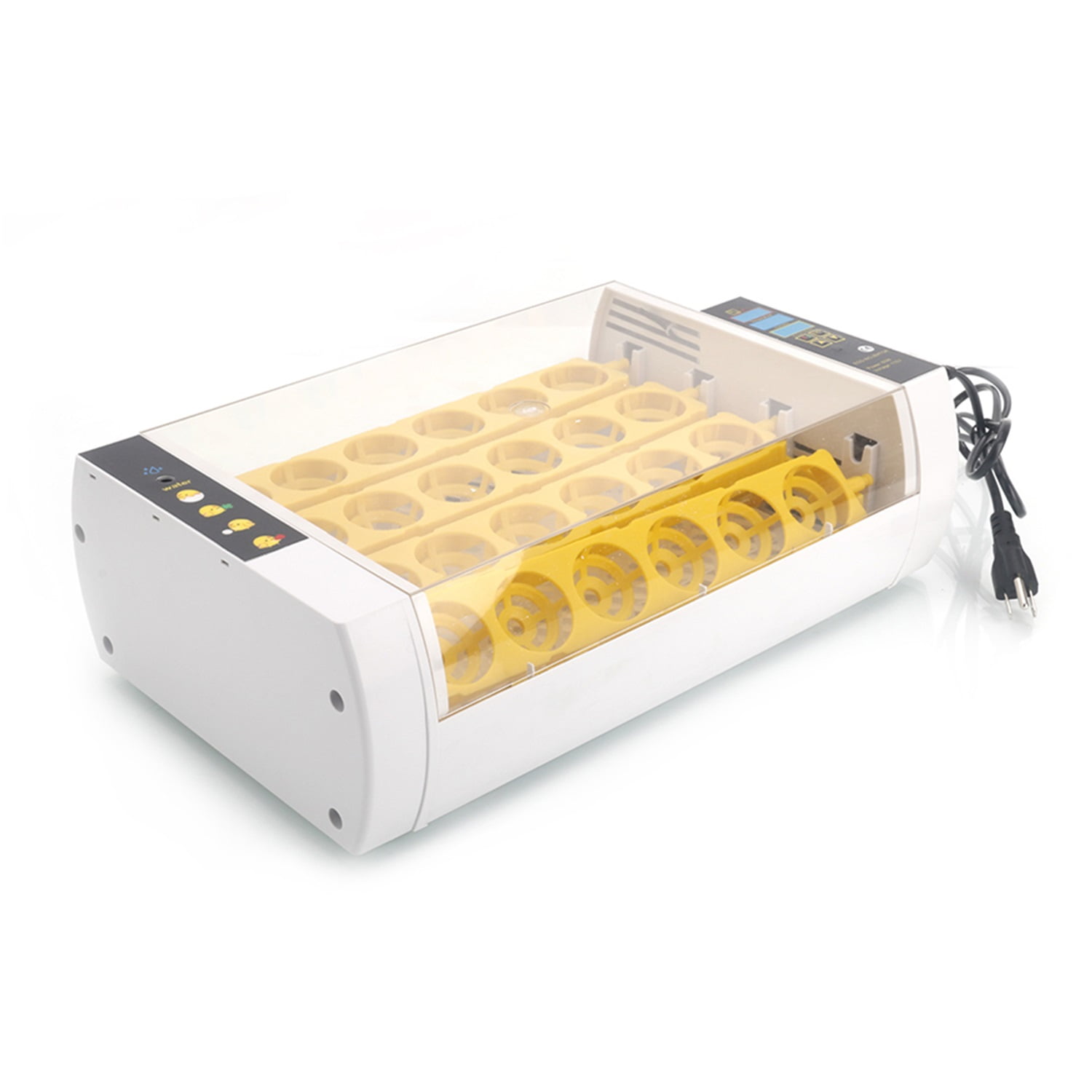 Pefilos 24 pcs Full Automatic Poultry Incubator Thermometer with Egg Candler & Injector Single Supply US Plug Incubator for Reptile Eggs, Yellow & Transpar Pefilos 24 pcs Full Automatic Poultry Incubator Thermometer with Egg Candler & Injector Single Supply US Plug Incubator for Reptile Eggs, Yellow & Transpar