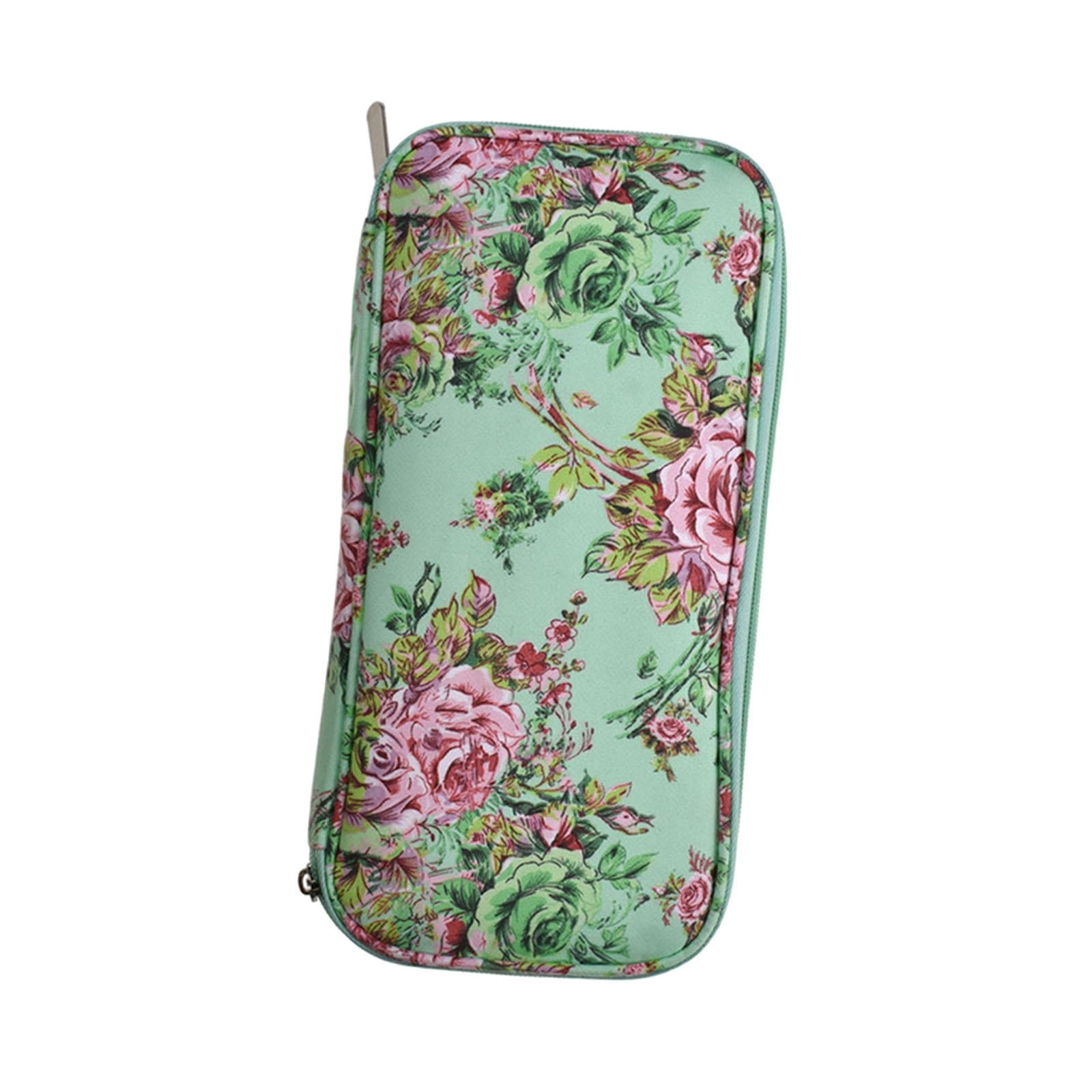 HOMYL Crochet Hook Case, Knitting Bag, Sewing Accessory Organizer, Waterproof, Easy to Green