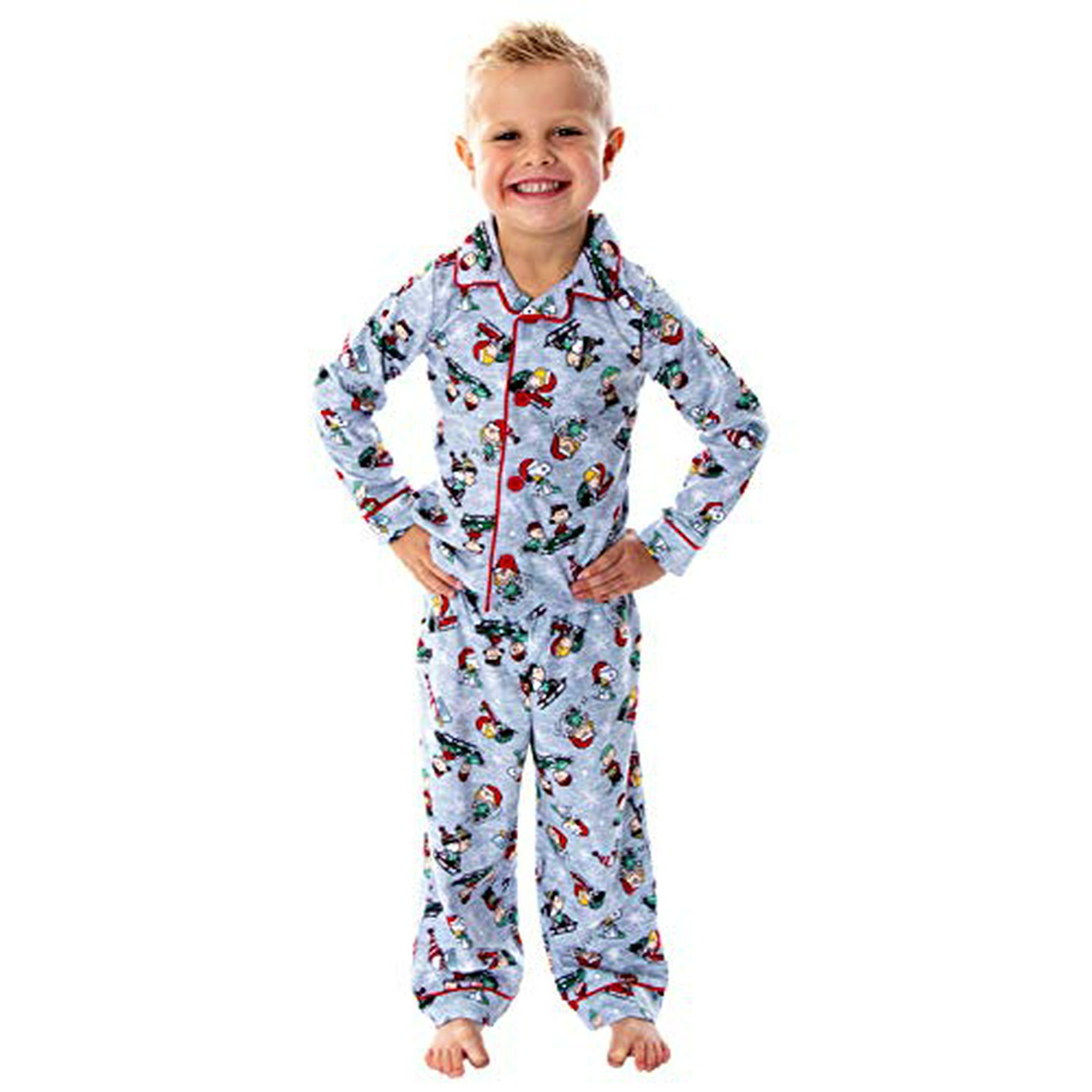 See Pic Peanuts Toddler Boys Snoopy And Charlie Brown Holiday Woven Button Up Coat And Pants 2 Piece Pajama Set 2t Gray