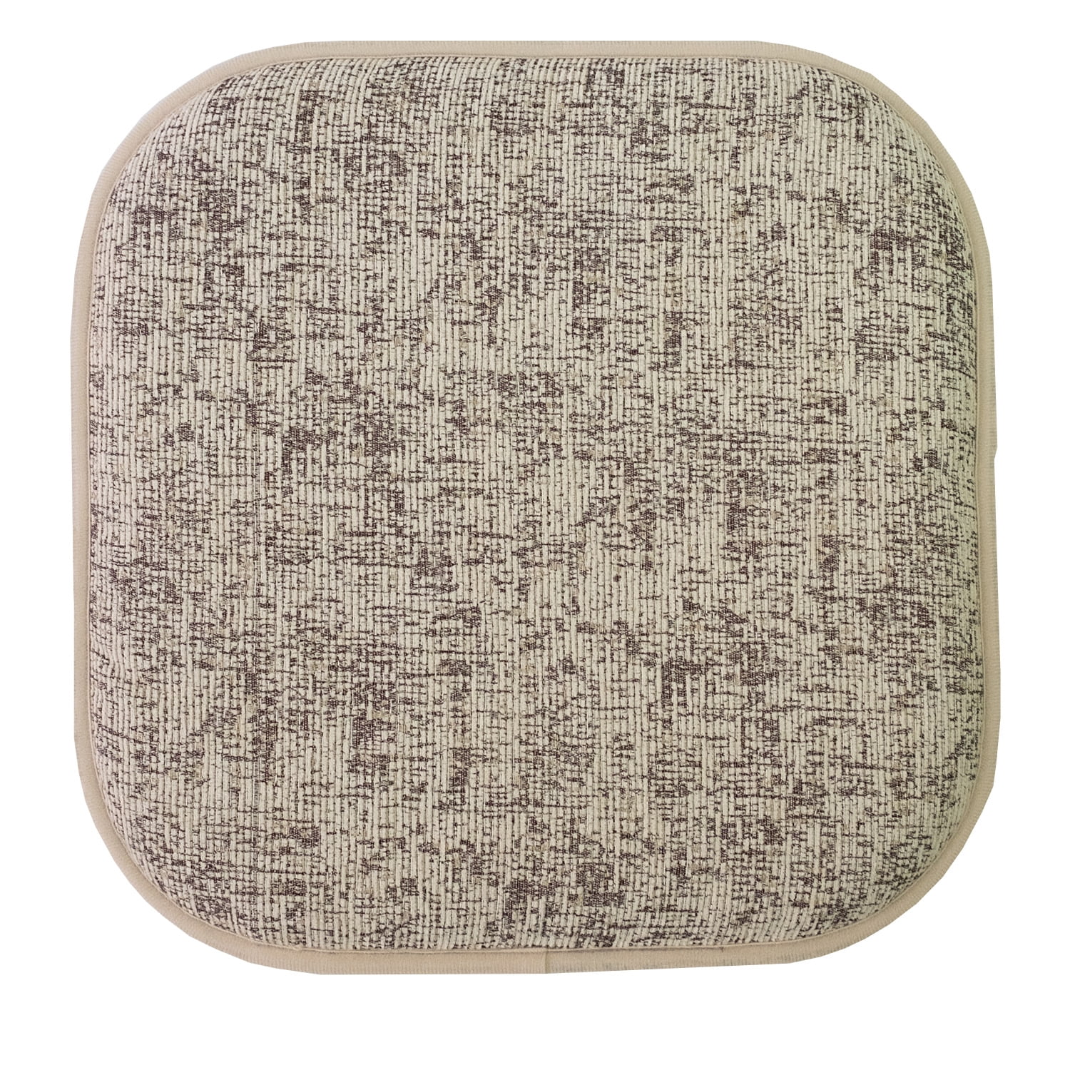 Broadway Memory Foam No Slip Back 16 x 16 Chair Pad Cushion 4 Pack - Cream-Chocolate