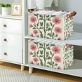 thumbnail image 2 of Yayeee Foldable Storage Basket for Shelves with Handles Waterproof Cloth Bins, Light Pink Flowers, 2 of 7