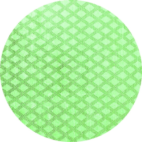 Ahgly Company Indoor Round Trellis Green Contemporary Area Rugs, 8' Round