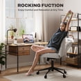thumbnail image 3 of FunniHomi 23" Width Cross Legged Lounge Chair, Grey Leather 360° Swivel Home Office Chair, Double-Layer Wide Cushion, 3 of 10
