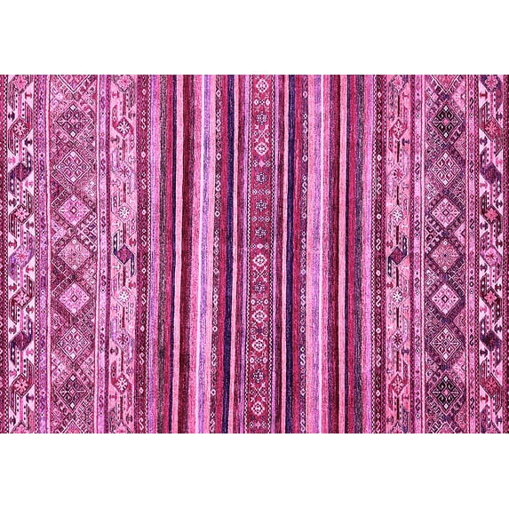 Ahgly Company Indoor Rectangle Abstract Pink Modern Area Rugs, 6' x 9'