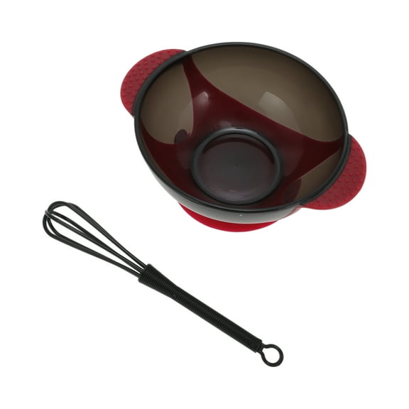 Unique Bargains 1 Set Suction Cup Hair Dye Color Bowl Kit for Bathroom Vanities Red Black Plastic