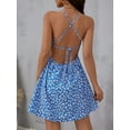 thumbnail image 3 of The cami dress with small flower prints a backless design and thin spaghetti straps is suitable for beach vacations and summer, 3 of 10