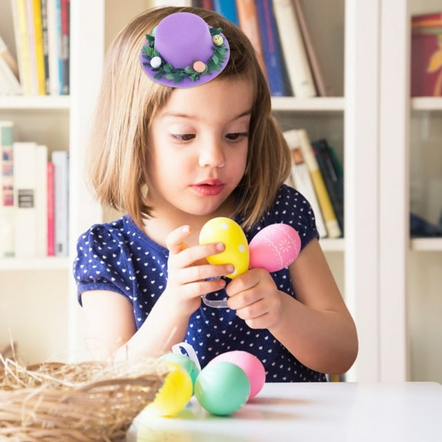 Sombrero Festivo de Pascua, Gorro de Disfraz para Fiestas, Pinza para el Cabello Novedosa con Huevos Coloridos, 13 x 13 x 5 cm para Celebraciones de Vacaciones.