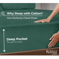 thumbnail image 2 of Royale Linens 100% Organic Cotton Fitted Sheet - Percale Weave - Super Soft Deep Pocket Bottom Sheets- Elastic Sheet King Cal Size -California King Fitted Sheets Only -(72"x84"+15", Hunter Green), 2 of 9