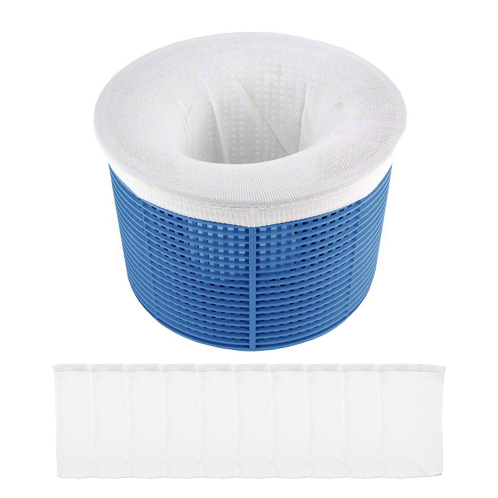 10PCS Pool Skimmer Socks Strong Elastic Nylon Fabric Filters Baskets Skimmer Nets Saver for Debris and Leaves in Yard Pools or Outdoor Spa Tubs White