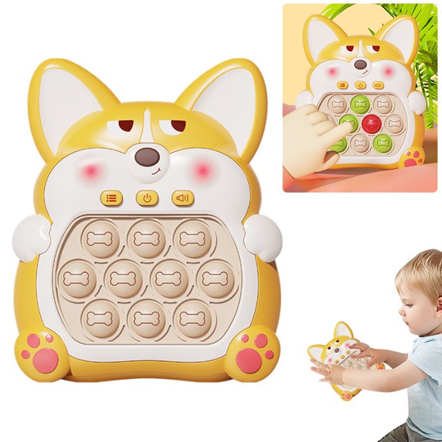 Máquina Juego Empuje Velocidad para Prensa Multifunción Burbujas Máquina Juego Burbujas Corgi Hamster (naranja) [Máquina Empuje Velocidad Corgi Multifunción (versión en Inglés Naranja)