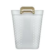 Mainstays 2 Bushel Flexible Rectangular Laundry Basket Decorative Tote, White Plastic