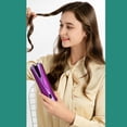 thumbnail image 3 of Graflsoa Cordless Auto Curling Iron with LCD Display, 3 Heat Settings, 4 Timer Modes, 5200mAh Rechargeable Battery, Dual Rotation for Versatile Styles, Portable Design in Teal & Purple, 3 of 7