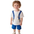 thumbnail image 6 of Toddler Boy Outfits 2 Piece Graphic Print Short Sleeve Crew Neck T-Shirt Top And Shorts Casual Wear Baby Boys' Clothing Sets Size 3-4 Years, 6 of 9