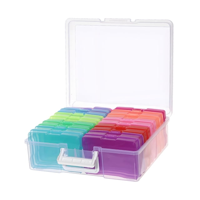 Luzkey Divided Storage Case with 18 Individual Inner Box Container Premium Easy to Use, Durability, Professional, Card Organizer Box Colorful