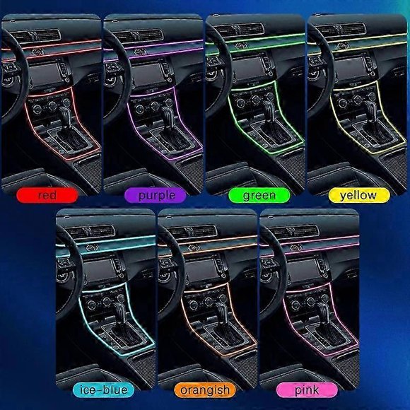 K57U Music Sync Ambient Lamp APP Voice Remote Control Car Interior LED Fiber Optic Strip Light Decor