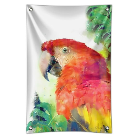 Rainforest Macaw Parrot Tropical Watercolor Home Business Office Sign