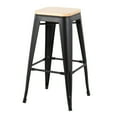 thumbnail image 4 of Oregon Contemporary Barstool In Black Steel And Natural Wood - Set Of 2, 4 of 7