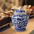thumbnail image 6 of Ceramic Ginger Jar Asian Ginger Jar Vintage Style Decorative Chinese Vase Porcelain Jars for Living Room Office Table Decoration Weddings Blue Flower, 6 of 9