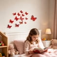 thumbnail image 4 of 12 Pcs 3D Butterfly Wall Decals Rainbow Mixed 4 Sizes Removable Self-Adhesive Stickers for Home Room Decor, 4 of 6