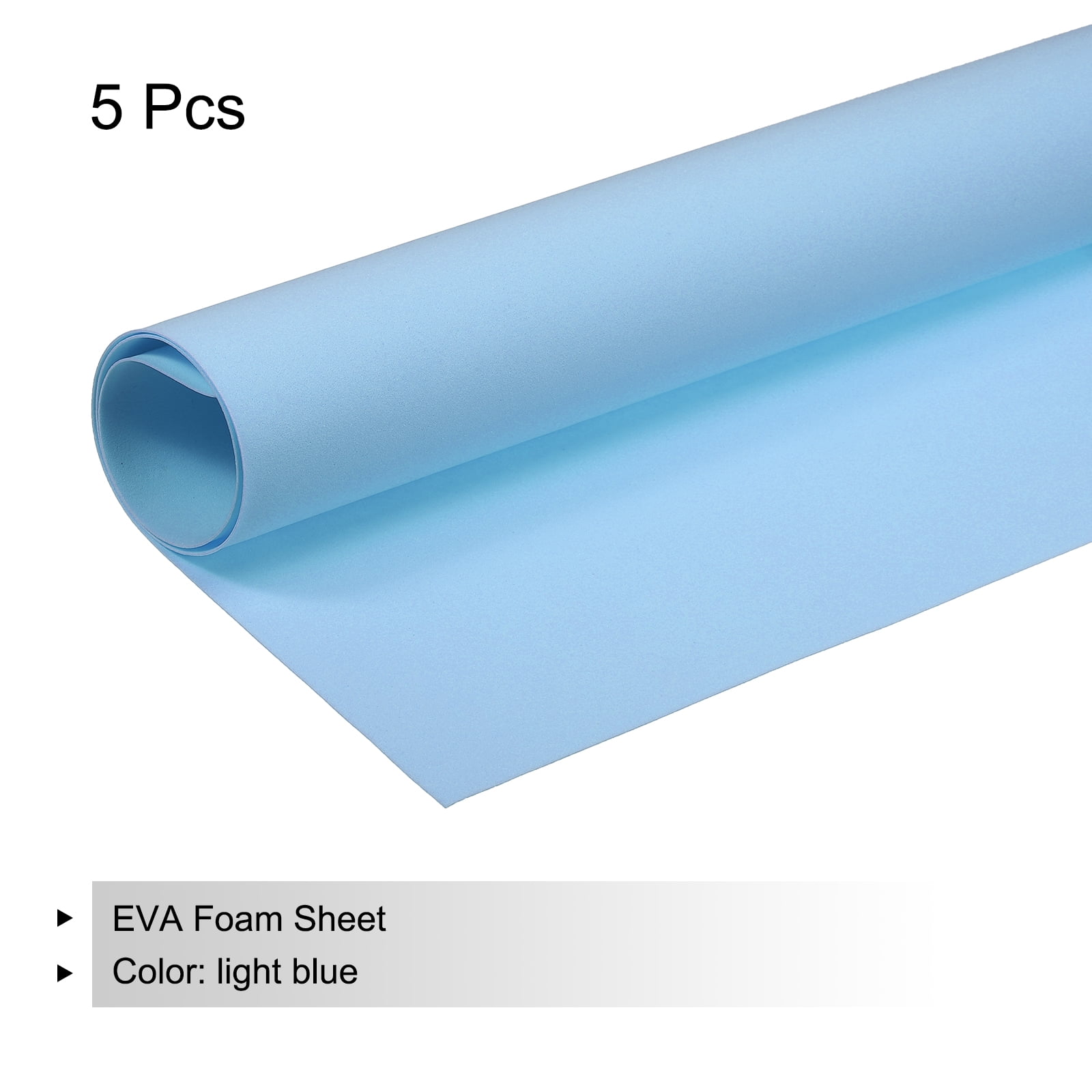 EVA Foam Sheets Light Blue 19.7 Inch x 35.4 Inch 1mm Thick Crafts Foam Pack of 5