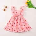 thumbnail image 2 of Karoyedx Summer Dresses for Girls Toddler Baby Girl Summer Dress Little Kids Cute Ruffle Sleeve A-Line Flowy Beach Dresses Pink Size,5-6 Years, 2 of 9