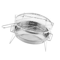 Soimiss 1Pcs Rectangular Barbecue Rack Stainless Steel for Camping Portable Grill Easy to Assemble