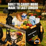 ESKUTE Black Electric Trike for Adults, 500W Motor 48V 20.8Ah, 20x4.0 Fat Tires, 16+MPH, Foldable 3-Wheel Butterfly Handlebar E-Bike with Storage Bags, Gifts for Parent