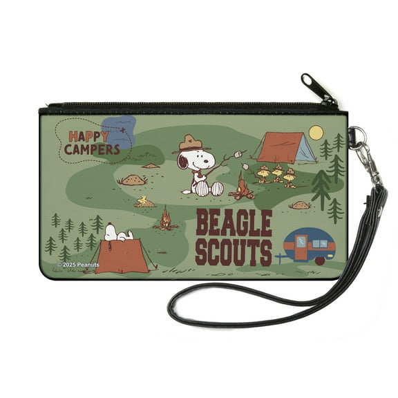 Peanuts Wallet, Zip Pouch, Peanuts Happy Camper Beagle Scouts Scenes, Canvas