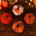 thumbnail image 7 of Plaid Pumpkins Fall Pumpkin for Decor Artificial Pumpkin Fabric Tabletop Decoration, 7 of 7