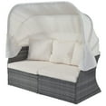 thumbnail image 3 of Smuxee Contemporary Patio Round Daybed with Retractable Canopy Sofa, 49.6 lb, White, 3 of 8